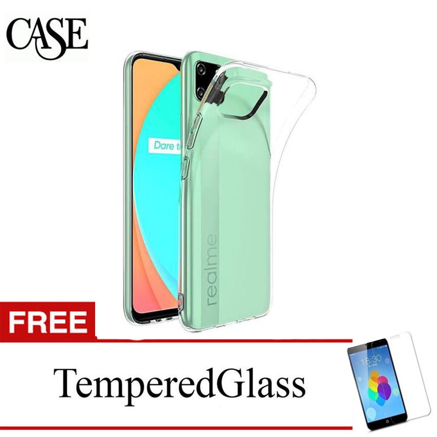 Case for Realme C11 2020 - 6.5 inch - Clear Soft Case - Gratis Tempered Glass