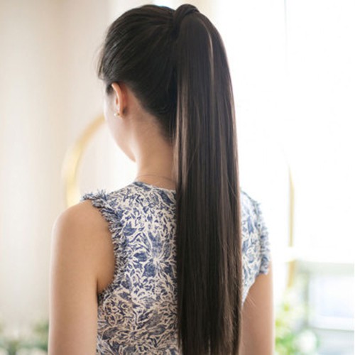 Hair Klip Wanita Ponytail Panjang Lurus Korean Version Hair Extension Rambut Palsu Import