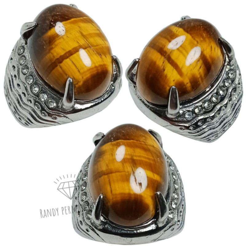 Batu Akik Spah Tiger Eye / Bulu Macan Asli Garansi Natural