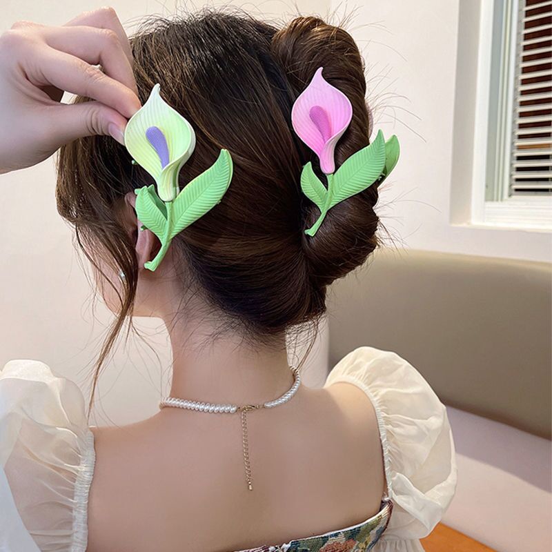 Jepit Rambut Ponytail Wanita Bentuk Bunga Tulip Gaya Korea Untuk Musim Panas