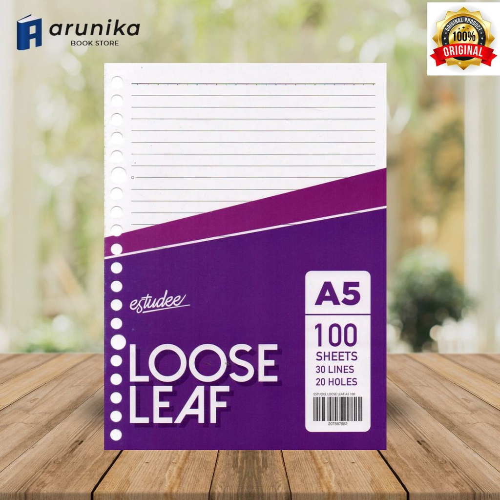 

Loose Leaf Estudee Ukuran A5 Isi 100 Lembar - Bergaris