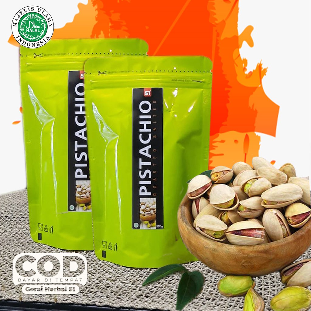 

Kacang Pistachio Fustuk Kacang Arab 200g