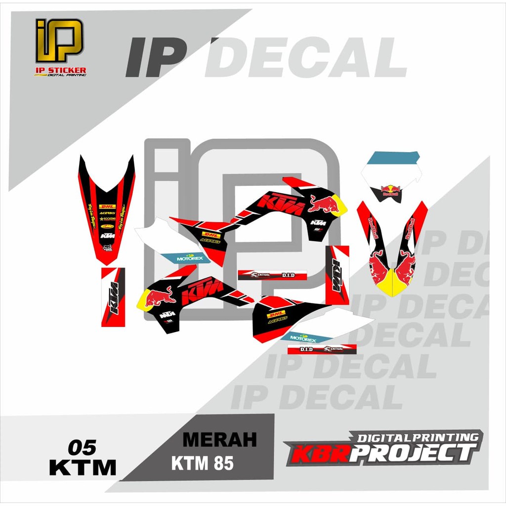 DECAL KTM 85 STICKER VARIASI MOTIF GRAFIS DECAL MOTOR KTM 85 05 CUSTOM BEBAS BISA
