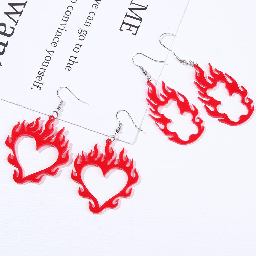 Lily Flame Earring Wanita Kepribadian Kreatif Akrilik