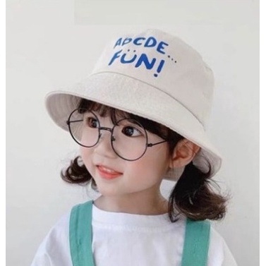 Topi Bucket Hat Anak Custom Bordir Nama Bahan Drill