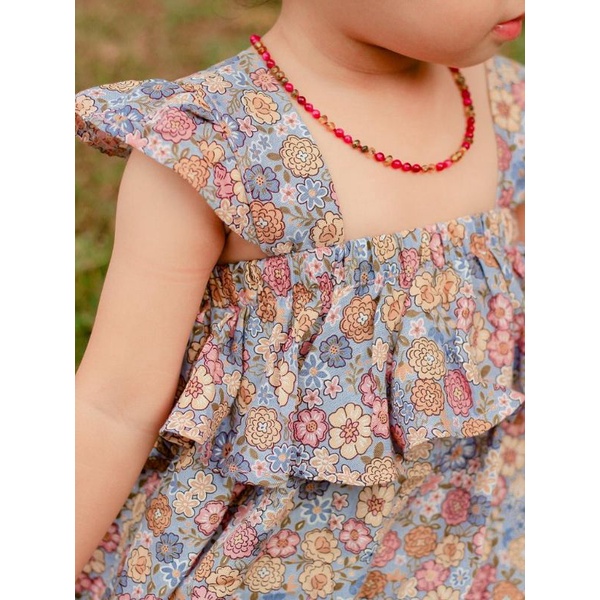 atasan dress ruffle rayon syuri / chery top untuk anak usia 2-5 tahun