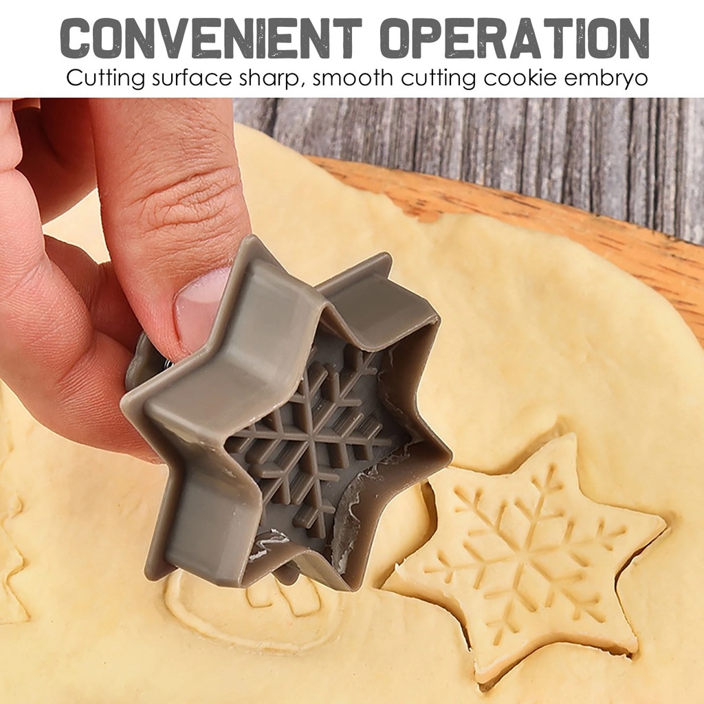 Cetakan Kue / Biskuit Bentuk Kartun 3D Untuk Dekorasi Natal