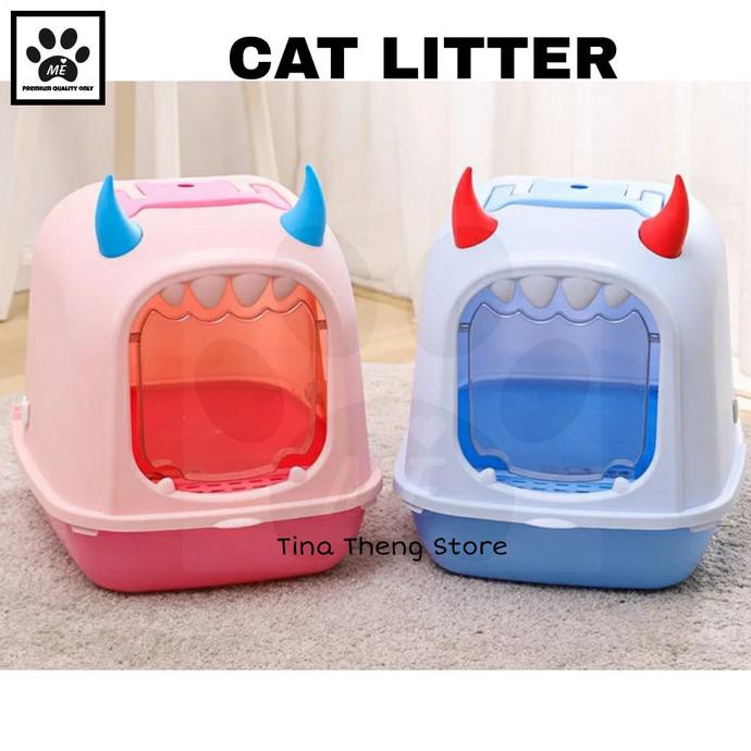 Tempat Pasir Kucing " PINTU OTOMATIS CAT LITTER BOX " Bak Pasir Kucing - Pinky