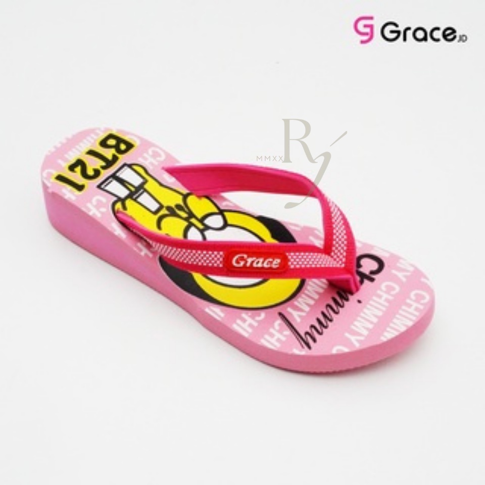 GRACE [WEDGES BT RJ Edition] 34-38 Sandal Jepit Wedges Simple Wanita / Sandal Spon Wanita/ Sandal Wedges Wanita