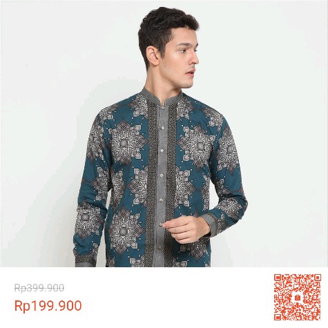 Lr2 By Larusso Kemeja Pria Shanghai Pendek Printing K005