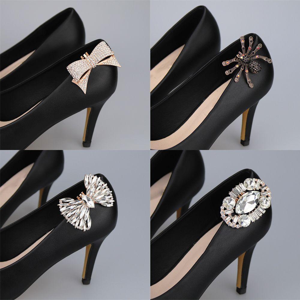 1Pc Shoe Decorations Clip Shiny Rhinestone Charm Buckle High Heel Shoes Clamp Wedding Accessories For Women