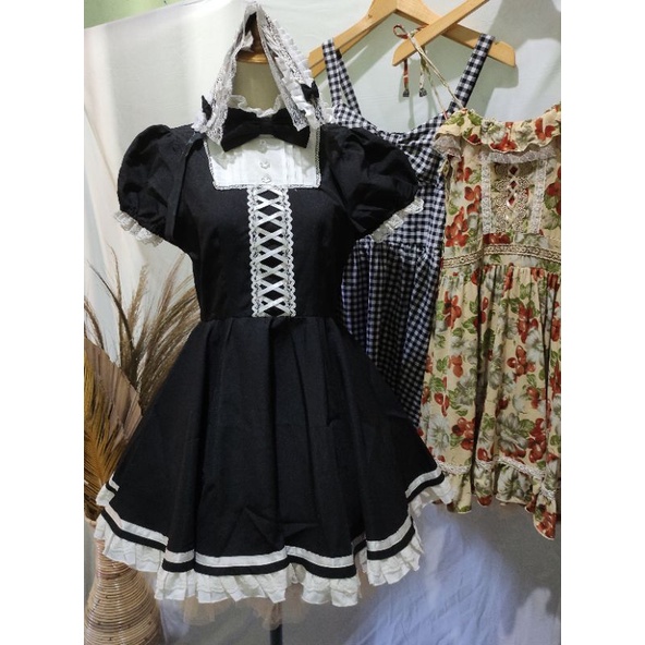Set Black Maid style Costume kawaii import branded ori Bodyline