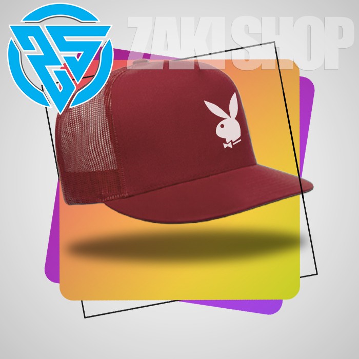 TOPI TRUCKER LOGO PLAYBOY