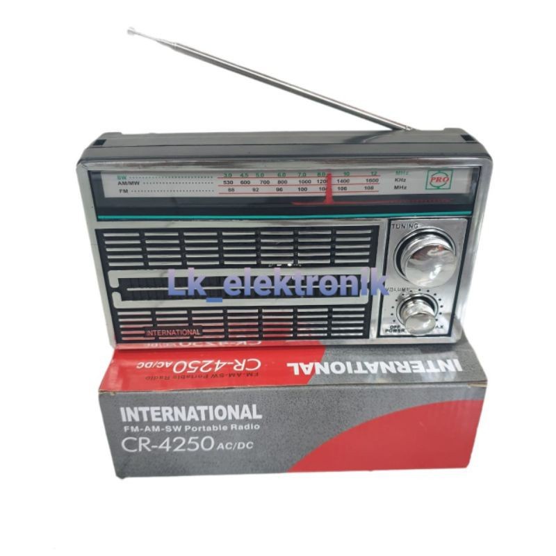 COD Radio International CR-4250 AM-FM Portable Radio Jadul Klasik RADIO INTERNATIONAL CR-4250
