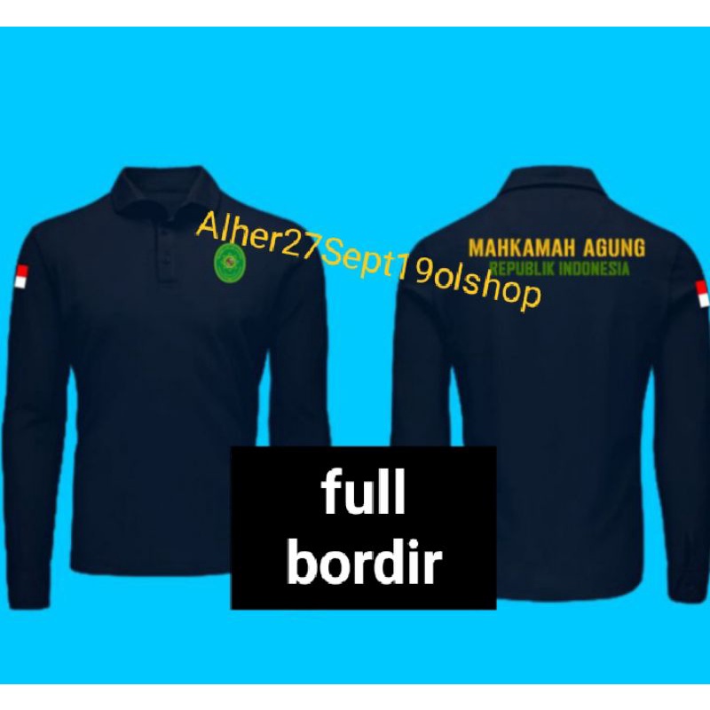 Kaos mahkamah agung polo katun kaos kerah mahkamah agung full bordir depan belakang Kaos kerah mahka