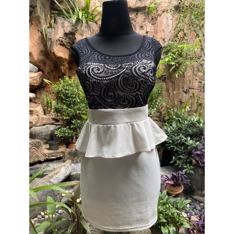 prelove sexy dress black and white size S