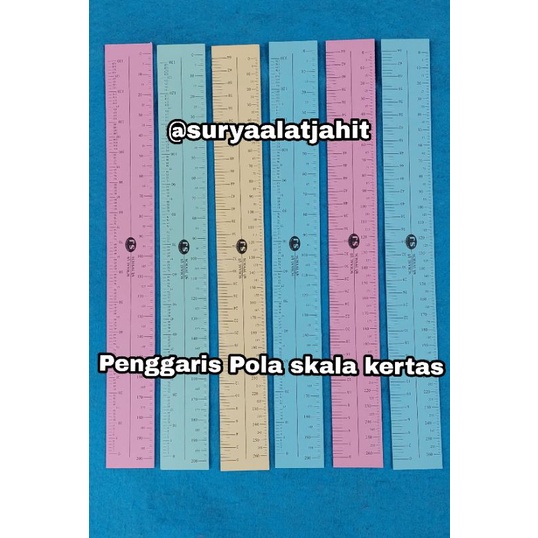 Penggaris Pola (Skala kertas) 1pak @6pcs =rp.8.500/6pcs