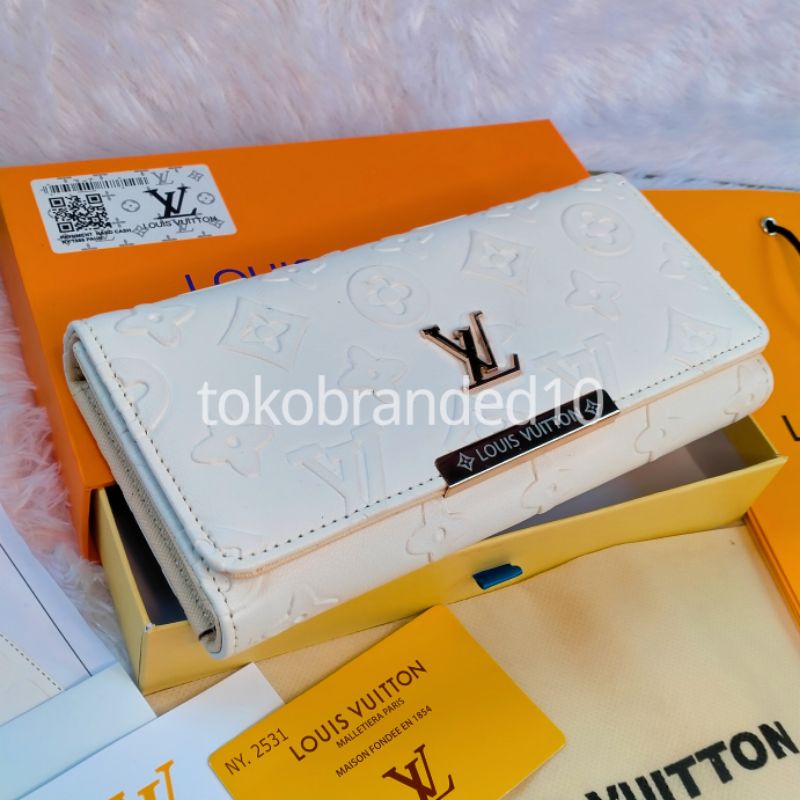 DOMPET PANJANG WANITA L*V LIPAT LOGO FREE BOX FULLSET