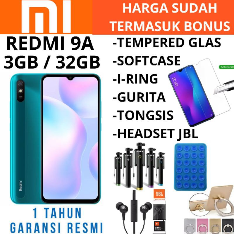 XIAOMI REDMI 9A 3/32 RAM 3GB ROM 32GB GARANSI RESMI TAM