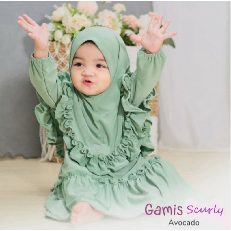 Baju Bayi Perempuan 0 1 2 3 4 5 6 7 8 9 10 11 12 Bulan 1 2 Tahun Set Hijab S Curly Pakaian Muslim An