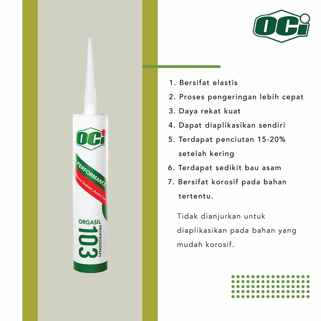 Lem Silicont Sealant OCI Orgasil 103 Lem Kaca Bisa Indoor Outdoor