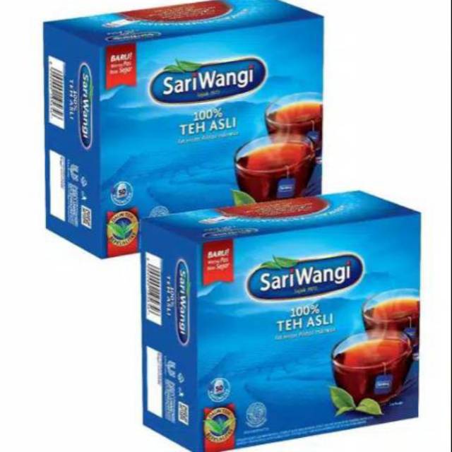 

Teh celup sari wangi isi 50 kantong tiap box