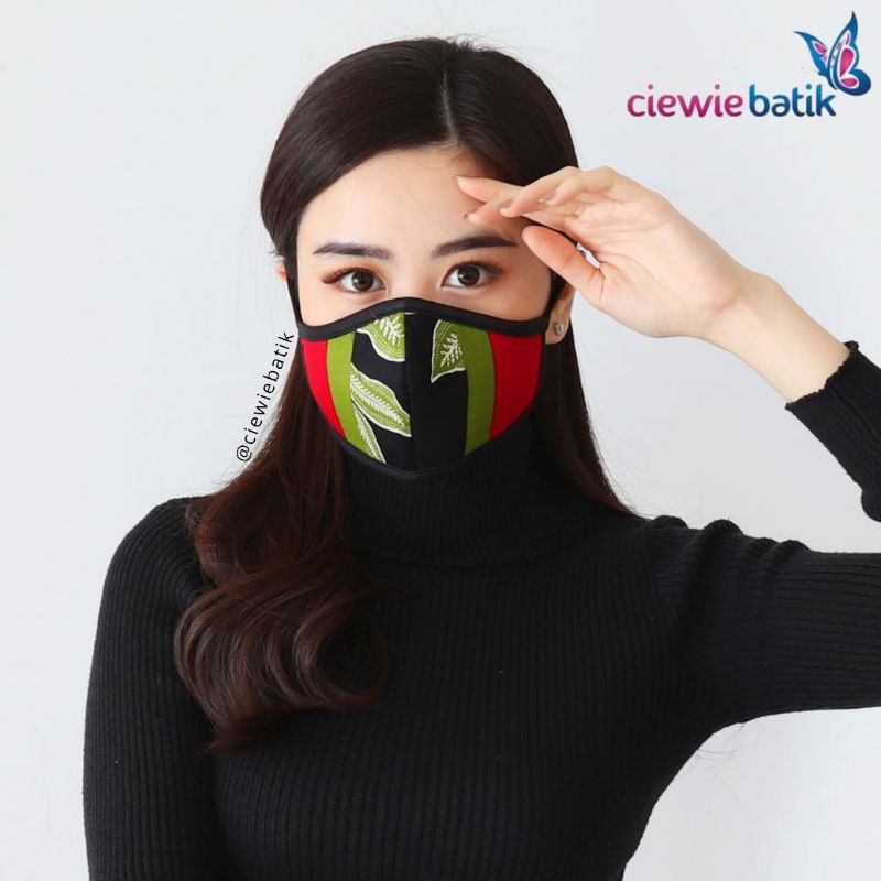 Masker Kain Premium Batik Stretch Headloop Hijab