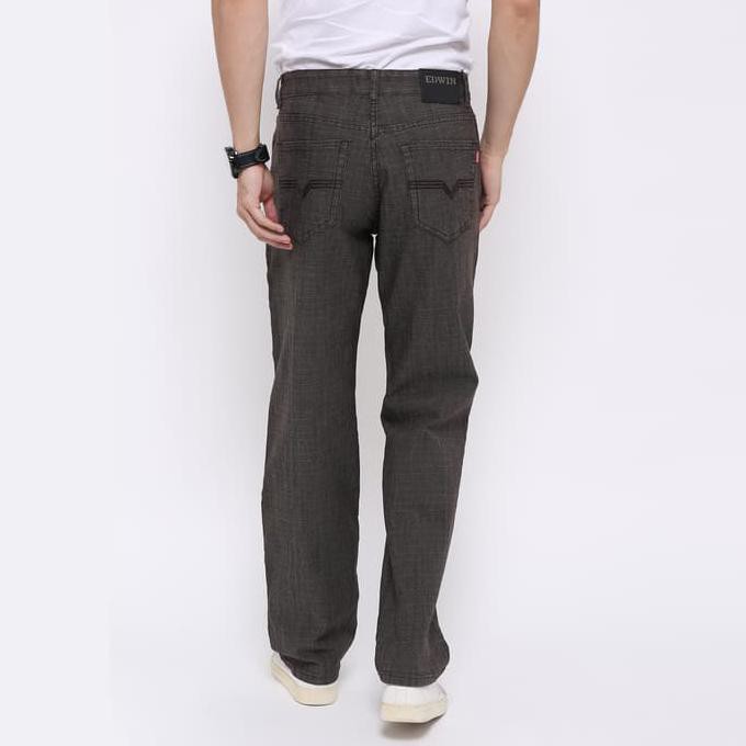 New Product Edwin Celana Jeans Edw-115-19 Regular Fit Pria Panjang Coklat - Cokelat Tua, 30 Free