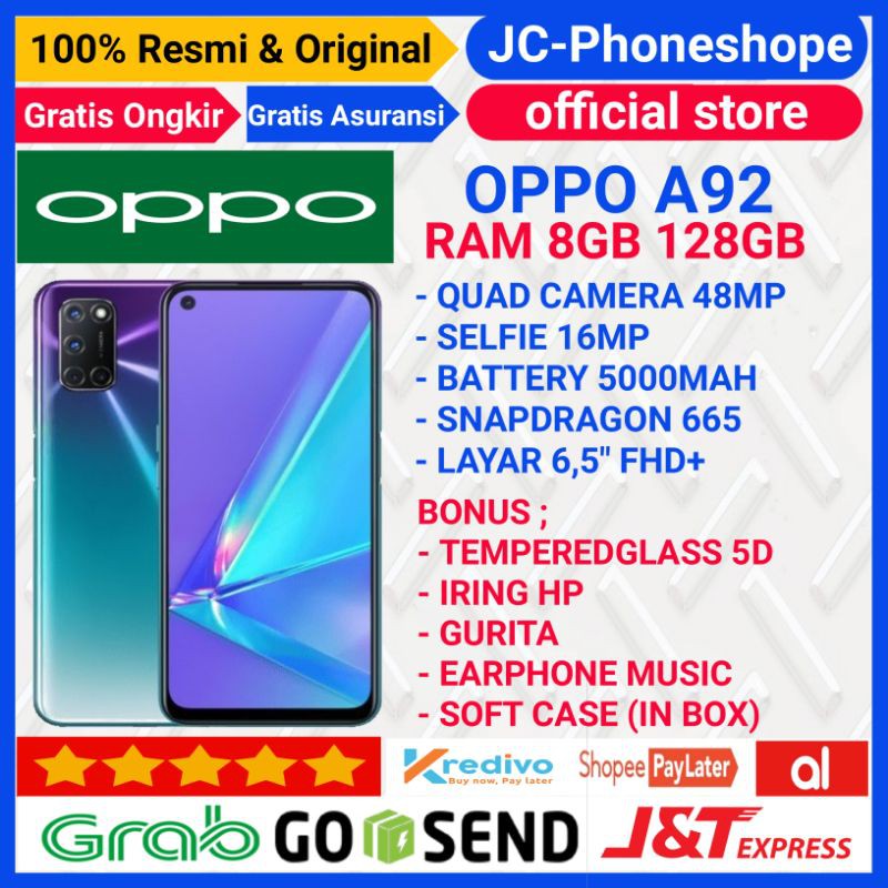 Jual OPPO A92 RAM 8GB 128GB GARANSI RESMI OPPO INDONESIA - BONUS