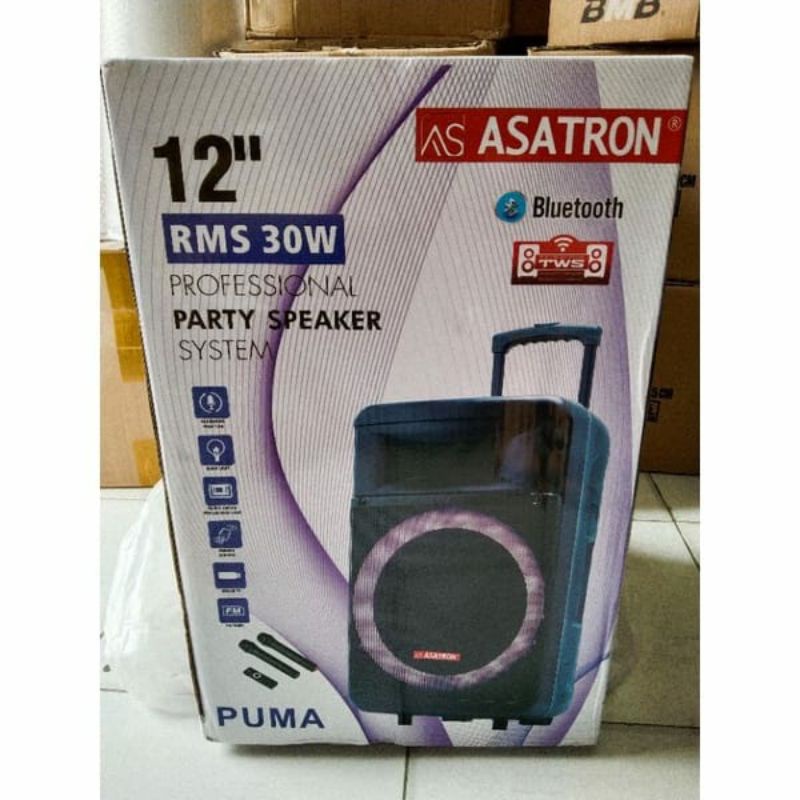 ASATRON PUMA (8870 UKM) 12INCH RMS 30W/ SPEAKER PORTABLE MEETING BLUETOOH + INCLUDE 2 MIC