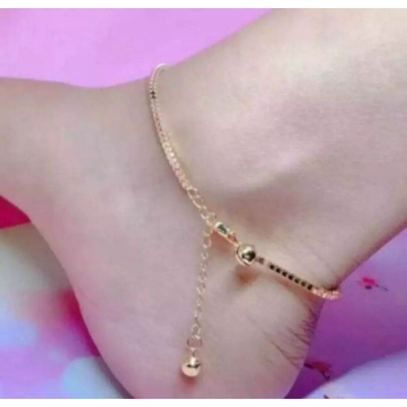 gelang Itali kaki wanita Rosegold bahan titanium original anti luntur