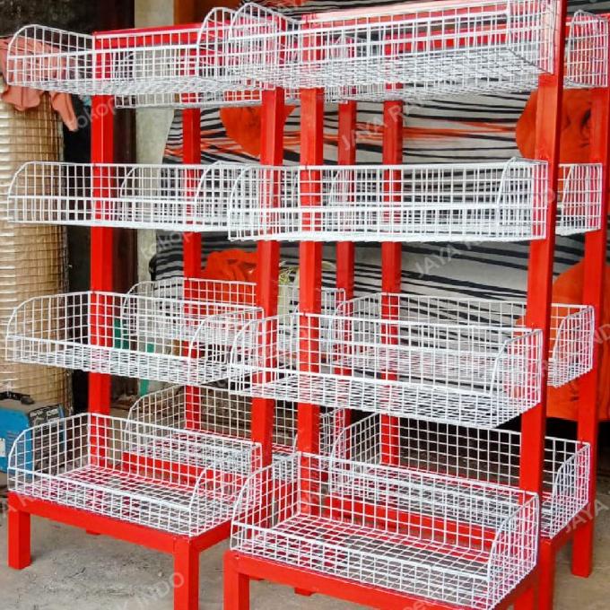 RAK TOKO WARUNG SNACK CHIKI CIKI SERBAGUNA SUSUN 4 MURAH