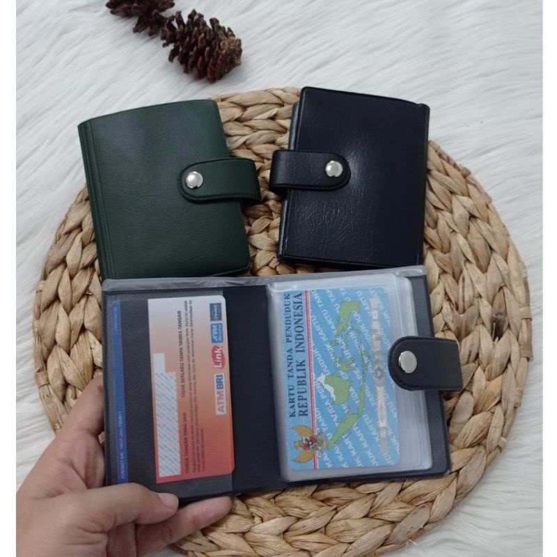 Dompet Kartu 16 slot dapat menampung 24 kartu atm ktp dan uang