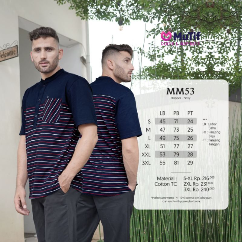 MUTIF COUPLE TUNIK M231 DAN KOKO MM53 STRIPER NAVY TUNIK M 231 KOKO MM 53