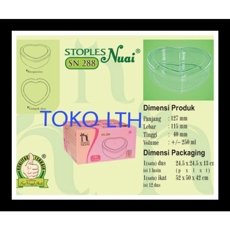 12 PCS TOPLES KUE KERING HATI SN 288 NUAI 1/4 KG KELER PERMEN COKLAT SN288