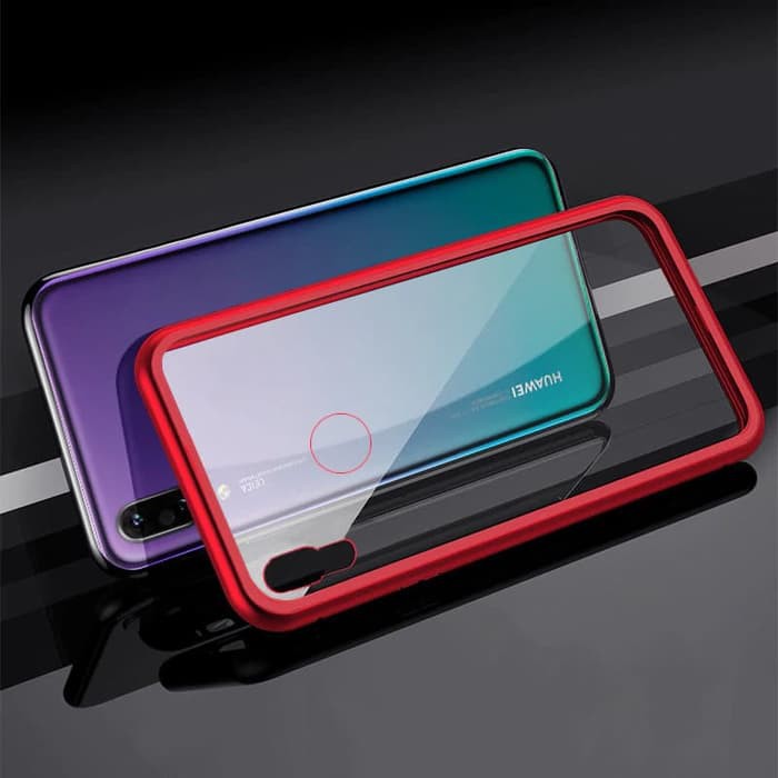 Huawei Y9 2019 Luxury Magnetic Case Metal Glass Back Cover Casing