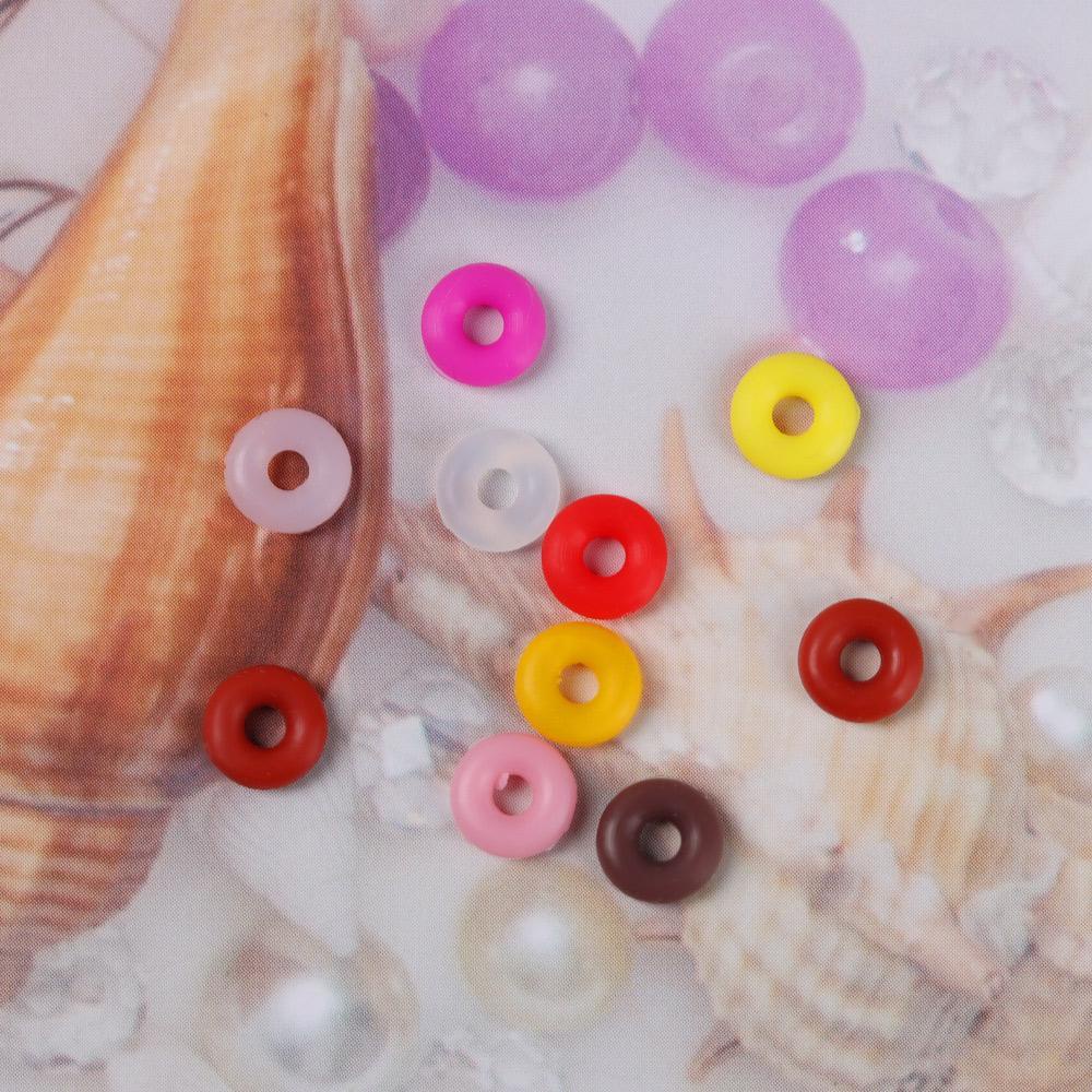 Lily 100pcs /bag Karet Stopper Baru Tahan Lama 12warna Gelang Nude Nonslip Gelang Manik Tetap Datar Bulat Matt