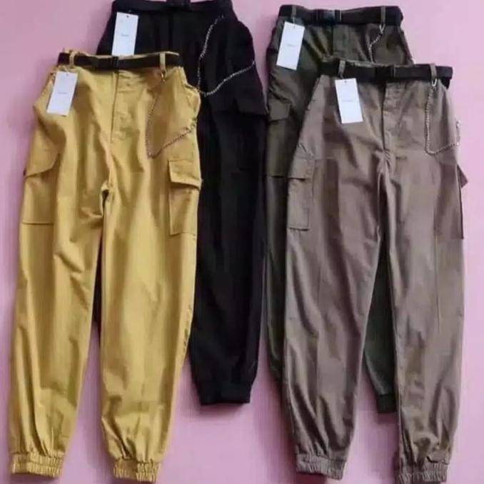 Jual CARGO CELANA JOGGER PANTS BAHAN AMERICAN DRILL CARGO PANT NAVY