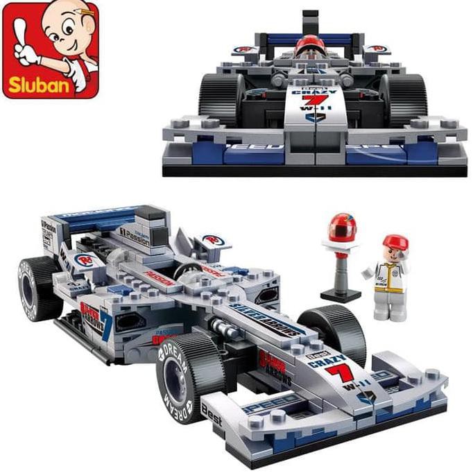 Mainan Edukatif Sluban Racing Car Silver Arrow Brick Lego Kompatibel