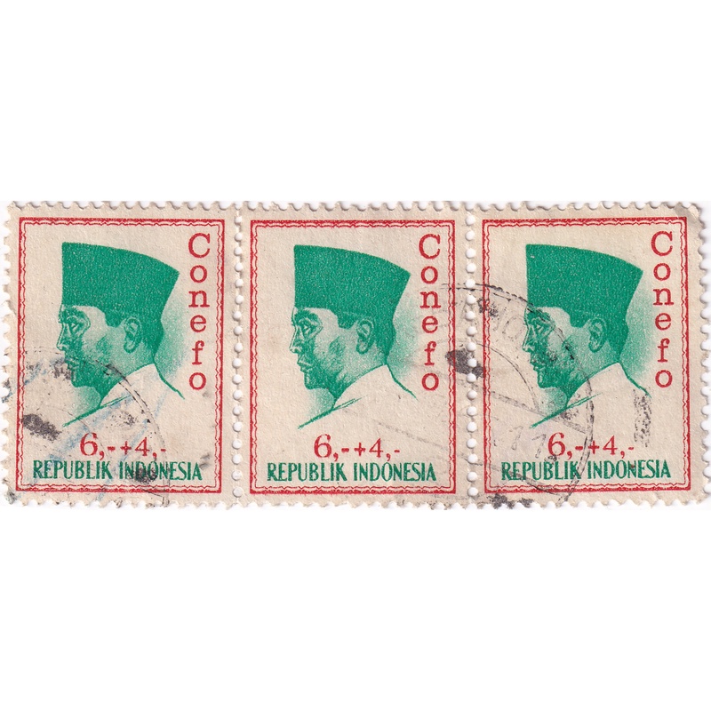 

Prangko Indonesia 1965 - Conference of "New Emerging Force", Jakarta - Inscribed "Conefo" and Surtaxed