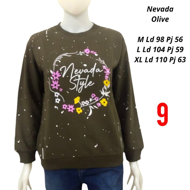 new NEVADA~ Sweater Nevada bunga Cewe Sweater Oversize Nevada NEVADA bunga WANITA TERMURAH FULL TAG