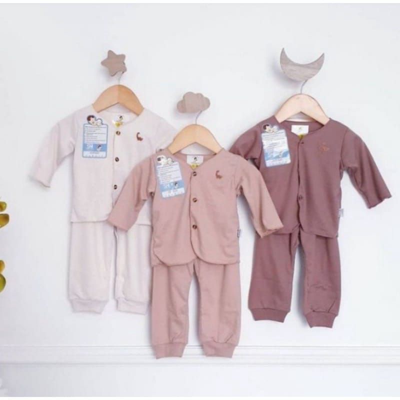 3stel_baby hai setelan panjang bayi polos boy &amp; girl 0-6 bulan/ setelan panjang baby hai polos new born