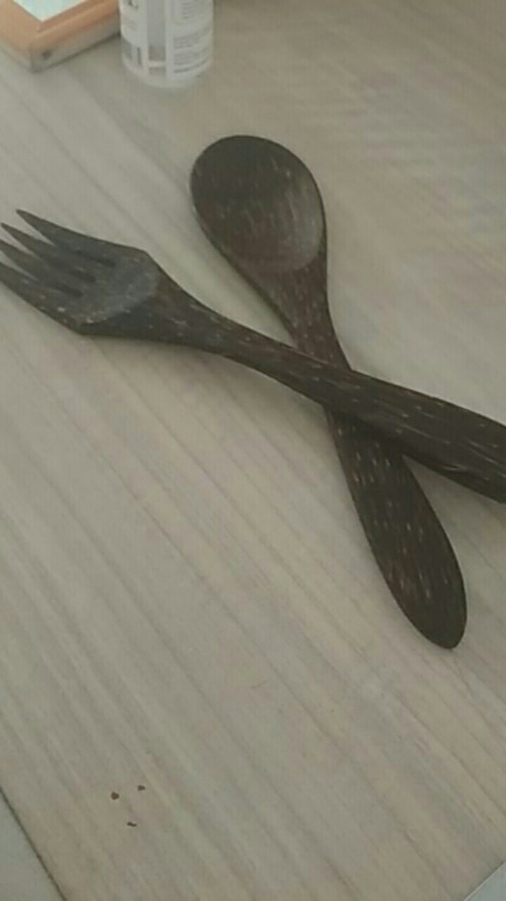 Sendok Garpu Kayu Set 17cm Aren