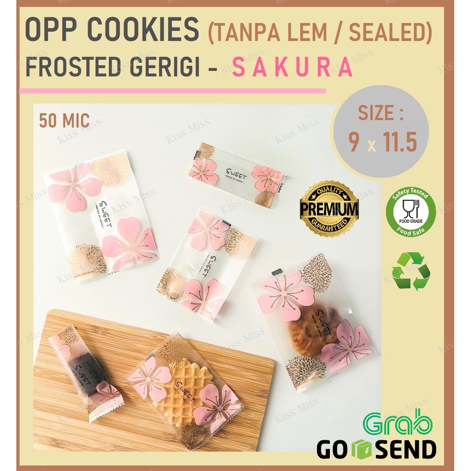 9x11,5 - Plastik OPP cookies SAKURA TANPA LEM - TEBAL - biji - kue kering - bakery - coklat - mooncake - wafer
