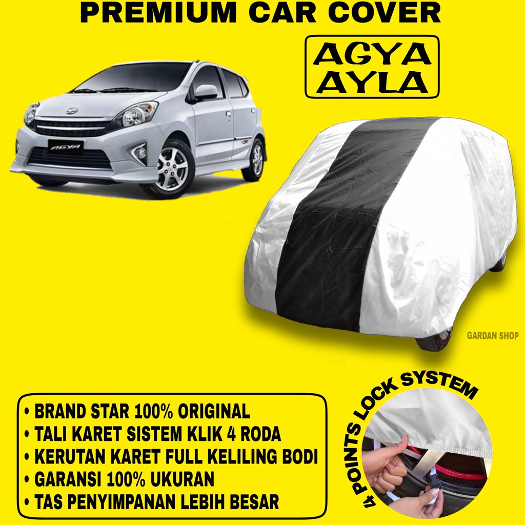 Body Cover AGYA AYLA SILVER HITAM Penutup Bodi Mobil Agya Ayla Waterproof PREMIUM