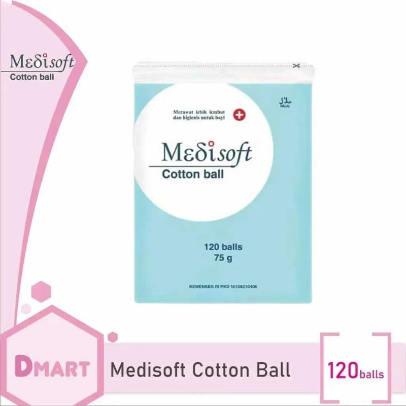 [rumahbayipdg] Kapas bulat bayi kapas bola Medisoft cotton ball 120 balls 75 gram