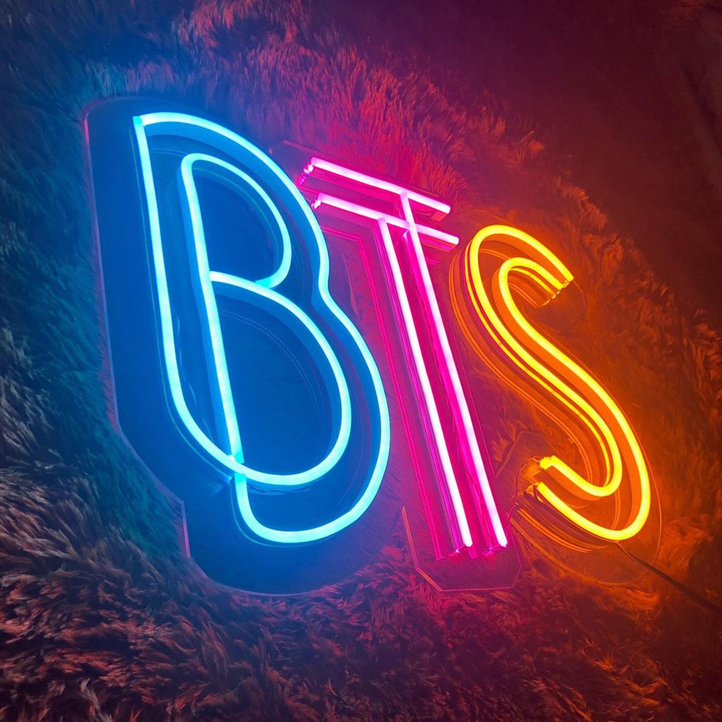 Neon sign flex custom BTS - LED - neon light - lampu hias -dekorasi kamar - cafe -lobby dll