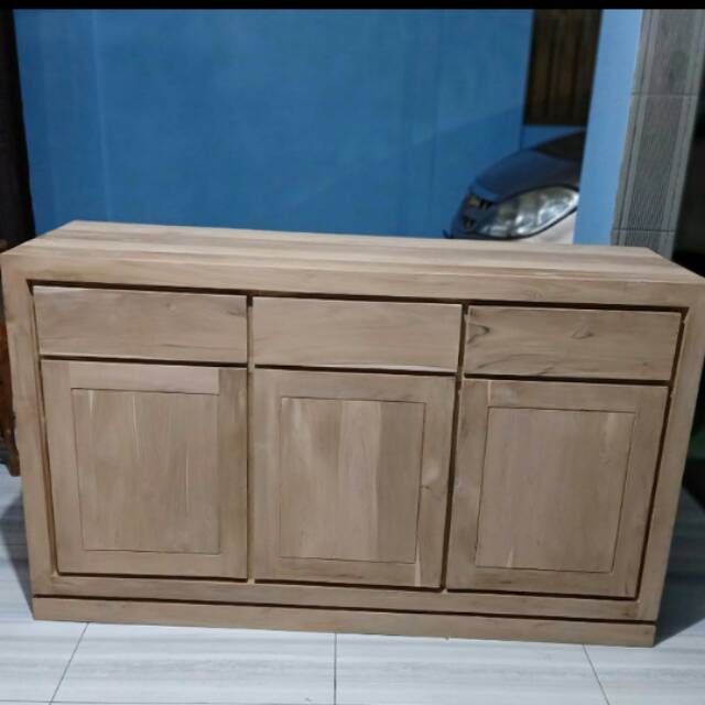 Bufet TV Minimalis Kayu Jati MENTAH Lapak Mebel Jepara