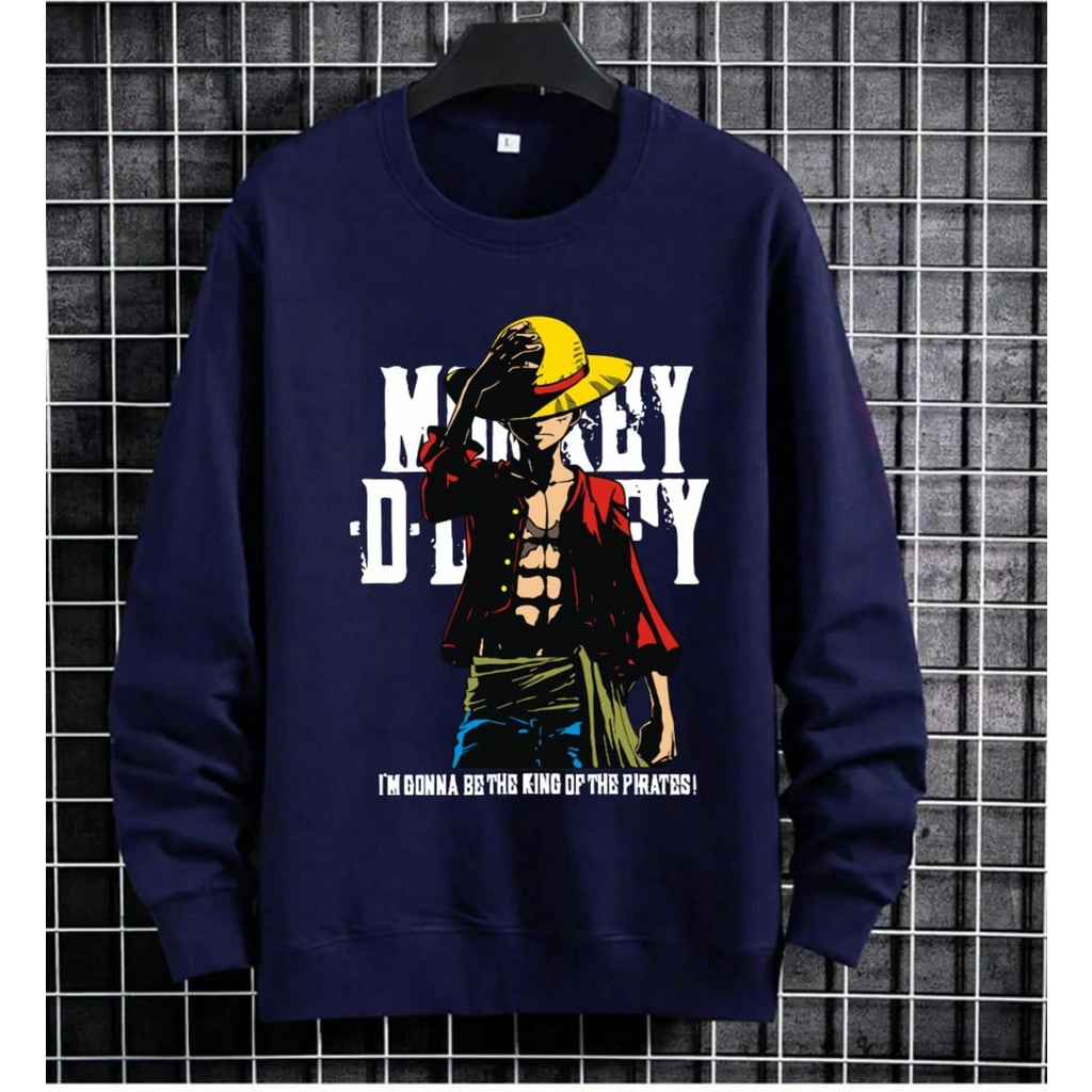 BISA COD/JHOSE/SWEATER PIRATE LUFFY/SWEATER LENGAN PANJANG/SWEATER UNISEX