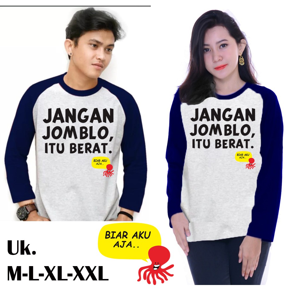 Kaos Raglan | Jangan Jomblo | Kaos lengan panjang | Ukuran M-L-XL-XXL